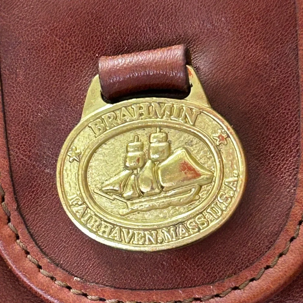 Brahmin - Vintage Brown Leather Tote Bag - Picture 3 of 16